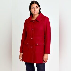 Tulle Red Trench Coat